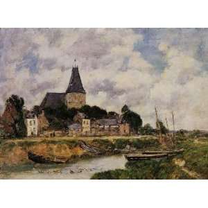   View of the Church from the Canal, By Boudin Eugène  Home & Kitchen