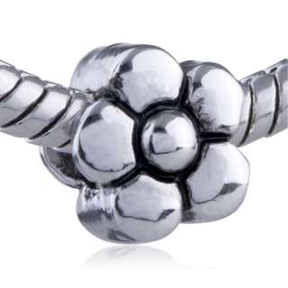 PUGSTER EUROPEAN SILVER BEAD CHARM FOR PLUM FLOWER BRACELET I90  