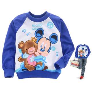   Boys Girls Mickey Mouse Long Sleeve T Shirt Coat 2 8 yrs 2154  