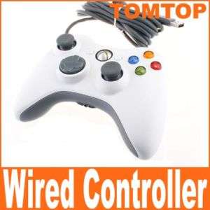 White Wired Game Controller For Microsoft Xbox 360  