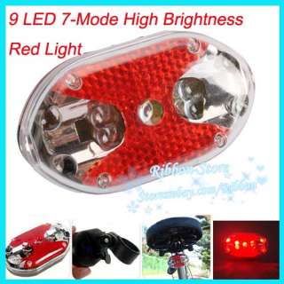 New 9 LED Bike Bicycle Red Warning Tail Rear Light Lamp  