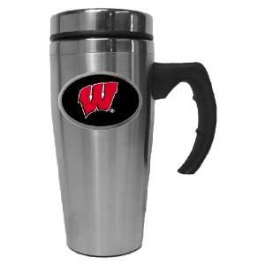   Wisconsin Badgers Team Logo Contemporary Travel Mug: Sports & Outdoors