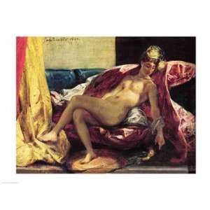  Reclining Odalisque   Poster by Eugene Delacroix (24x18 