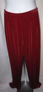 Citiknits 1X Red Slinky Travel Knit Pants Trousers  