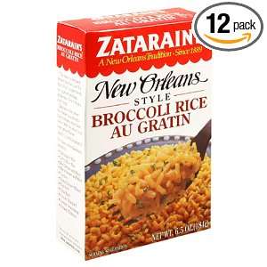 Zatarains New Orleans Style Broccoli Rice Au Gratin, 6.5 Ounce Boxes 