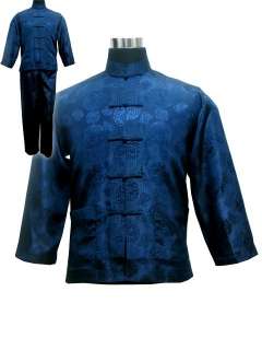 New Black Chinese Mens Kung Fu Jacket/Trousers Suits L  