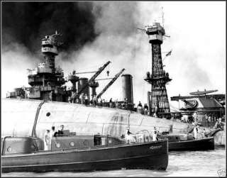 Photo Pearl Harbor WWII USS Oklahoma After Attack  