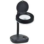 2x   20x Magnifier Flex Neck Desk Lamp (Black)   Adjustable Lamp Makes 