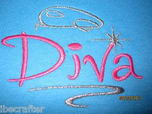 Vintage Trailer Diva Embroidered T shirt  