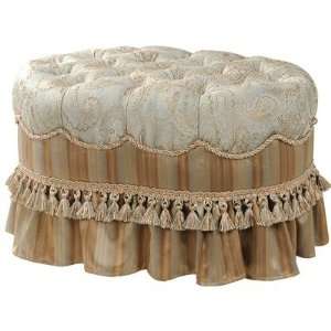    Savannah Oval Ottoman with Tassel Trim and Cord