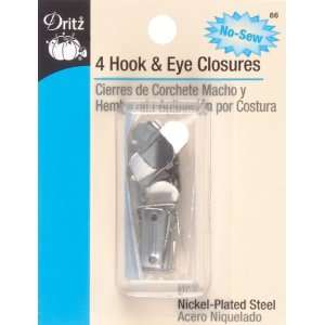  Hook & Eye Closures 1/2 4/Pkg Nickel: Home & Kitchen