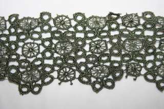 OLIVE GREEN Victorian VENISE Scalloped Lace trim 2.75  