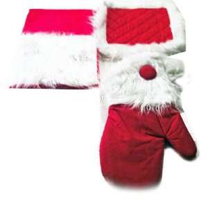 Santa Suit Holiday Kitchen Towel and Oven Mitt Set