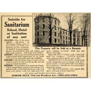  1911 Ad Real Estate Property Joseph Fels Hotel School 