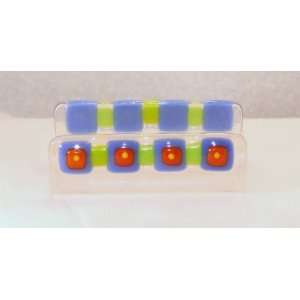   Green Fused Glass Business Card Holder by Janet Foley: Office Products