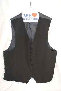 Gently Worn Black Wool Fullback Tuxedo Vest  
