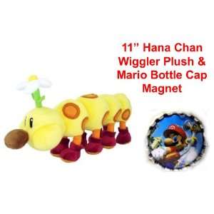   Mario Brothers 11 Plush Hana Chan Wiggler Doll with Unique Mario