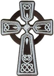 Iron on Embroidered Patch Celtic Art Celtic Cross 3559  