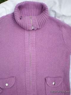Jones New York Orchid Cotton Zipper Cardigan Sweater PL  