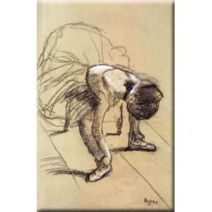Seated Dancer Adjusting Her Shoes 10x16 Streched Canvas Art by Degas 