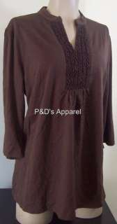 Just My Size JMS Womens Plus Size Clothing 1X 2X 3X 4X Brown Shirt Top 
