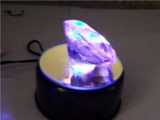 3D Crystal Glass Trophy Laser LED Rotating Electric Light Stand Base 