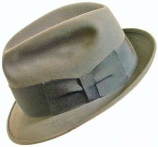 MAD MEN era fedora: vintage 1960s DOBBS gray felt hat 7  