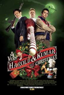 VERY HAROLD & KUMAR 3D CHRISTMAS MOVIE POSTER 27x40 ORIGINAL DOUBLE 