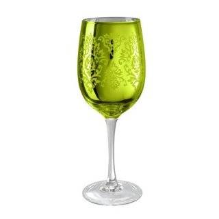 Lemon Grass Brocade Wine Glasses