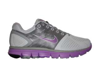Nike LunarGlide+ 2 Platinum/Volt Grey Purple Womens Running Shoes 