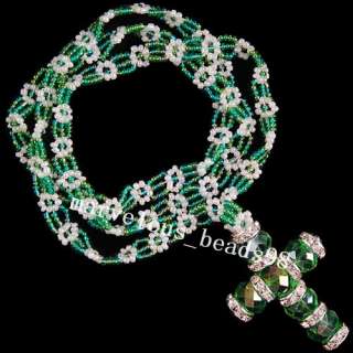 8x11mm AB Green Crystal Faceted Beads Necklace 28 G4058  