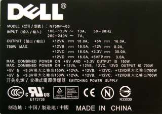 NEW Dell XPS 700 710 720 750w Power Supply PSU NG153 MG309 DR552 