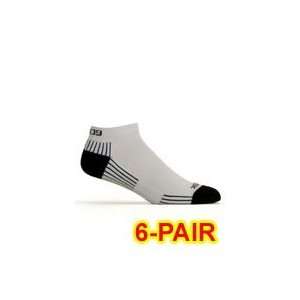   Bamboo Lo Cut Socks Black/White LG 6 pack