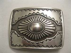 Cowboy Western Belt Buckle #141   Sterling Silver Plated  