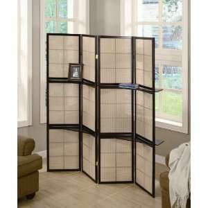  Room Divider Folding Screen in Cappuccino Finish 