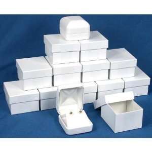   Earring Boxes White Leather Jewelry Display Gift Box: Home & Kitchen