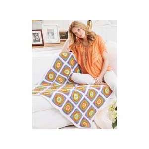   : Red Heart Citrus Smoothie Throw Crochet Afghan Kit: Home & Kitchen