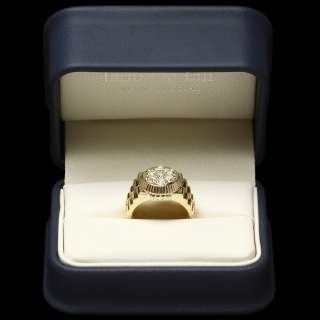 4850 CERTIFIED 14K YELLOW GOLD 0.60CT DIAMOND MENS RING + NO RESERVE 