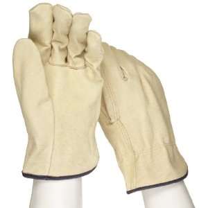 West Chester 994 Leather Glove, Shirred Elastic Wrist Cuff, 10.25 