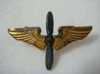 WW2 WWII US Army Air Force Wings Pin Black Prop AMIC  
