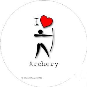  I Love Archery 2.25 inch (58mm) Pin Badge