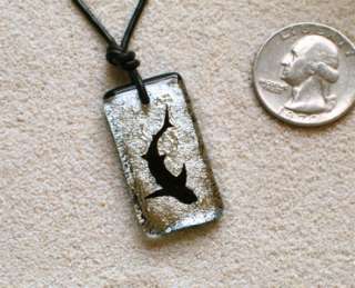 Shark Necklace Tooth Jewelry Glass Pendant Scuba Gear  