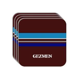 Personal Name Gift   GEZMEN Set of 4 Mini Mousepad Coasters (blue 