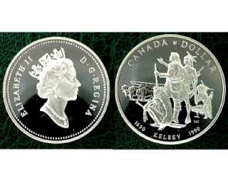Beautiful 1990 Canada Silver Henry Kelsey Commemorative Dollar   Proof