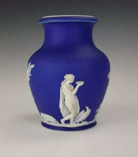 Antique Wedgwood Cobalt Blue Jasperware Vase   Unusual!  