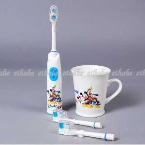  Mickey Mouse Electric Tooth Brush Cup Mug Set Health 