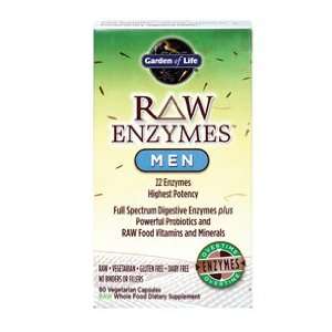 RAW Enzymes Men 90 Vegetable Capsules   Garden of Life 