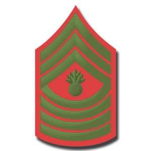 US Marine E 9 Master Gunnery Sergeant Red/Green Chevron Rank Insignia 