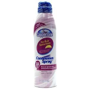  Coppertone Continuous Spray SPF #50 Clear No Rub 6 oz 