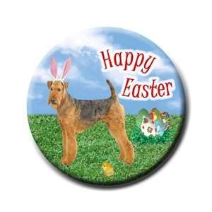 Airedale Terrier Happy Easter Pin Badge Button